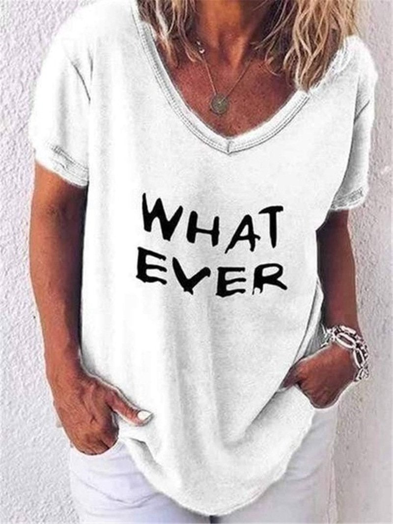 T-Shirt With Short Sleeve And Round Collar Printed Letters