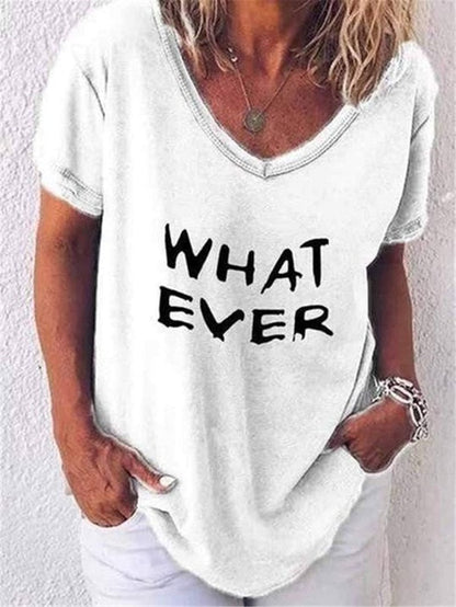 T-Shirt With Short Sleeve And Round Collar Printed Letters