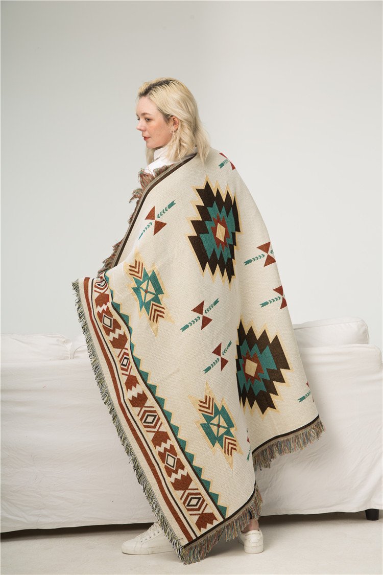National Style Woven Casual Blanket Fabric Blanket Cover Blanket
