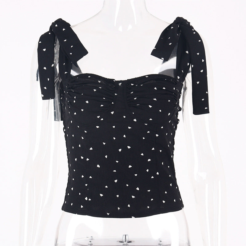 Ruffled Floral Tie-Front Tank Top