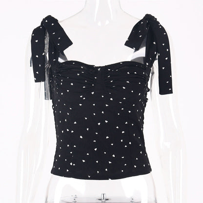 Ruffled Floral Tie-Front Tank Top