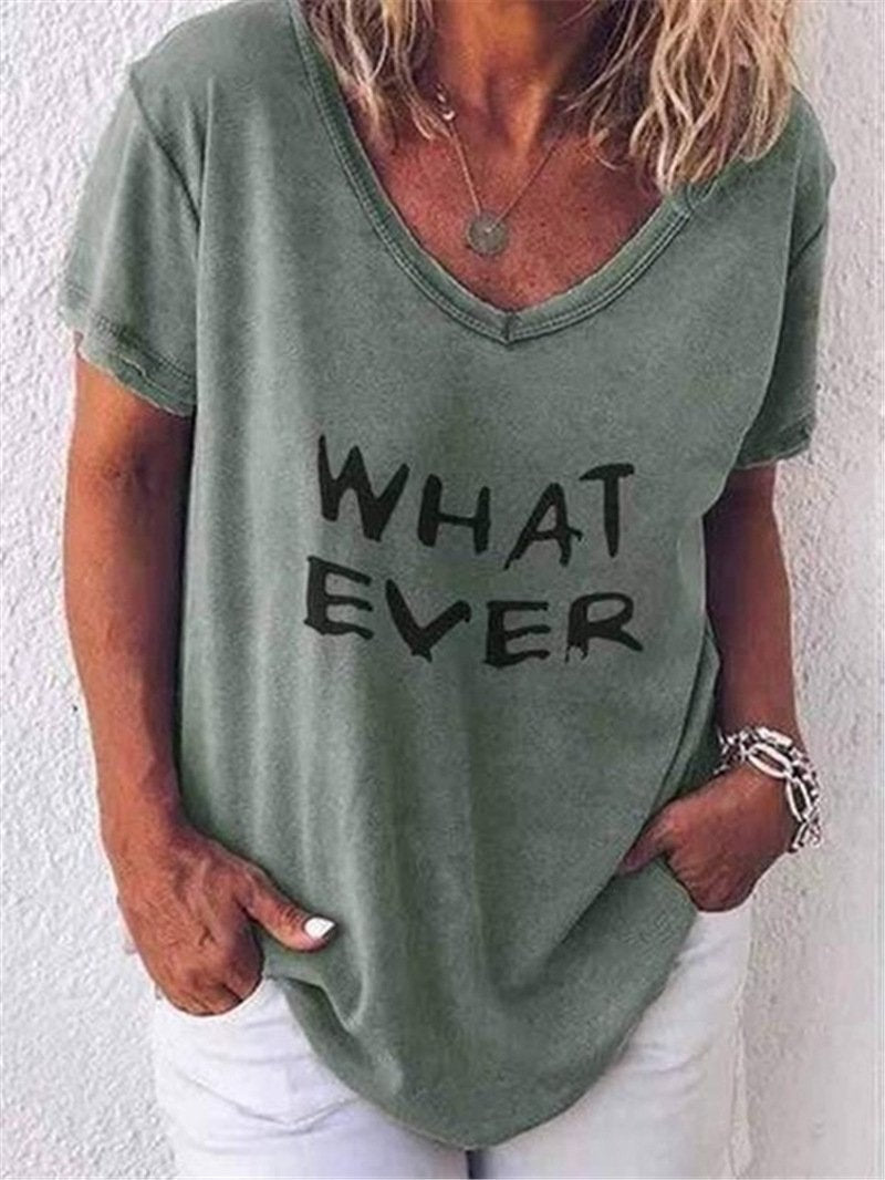 T-Shirt With Short Sleeve And Round Collar Printed Letters