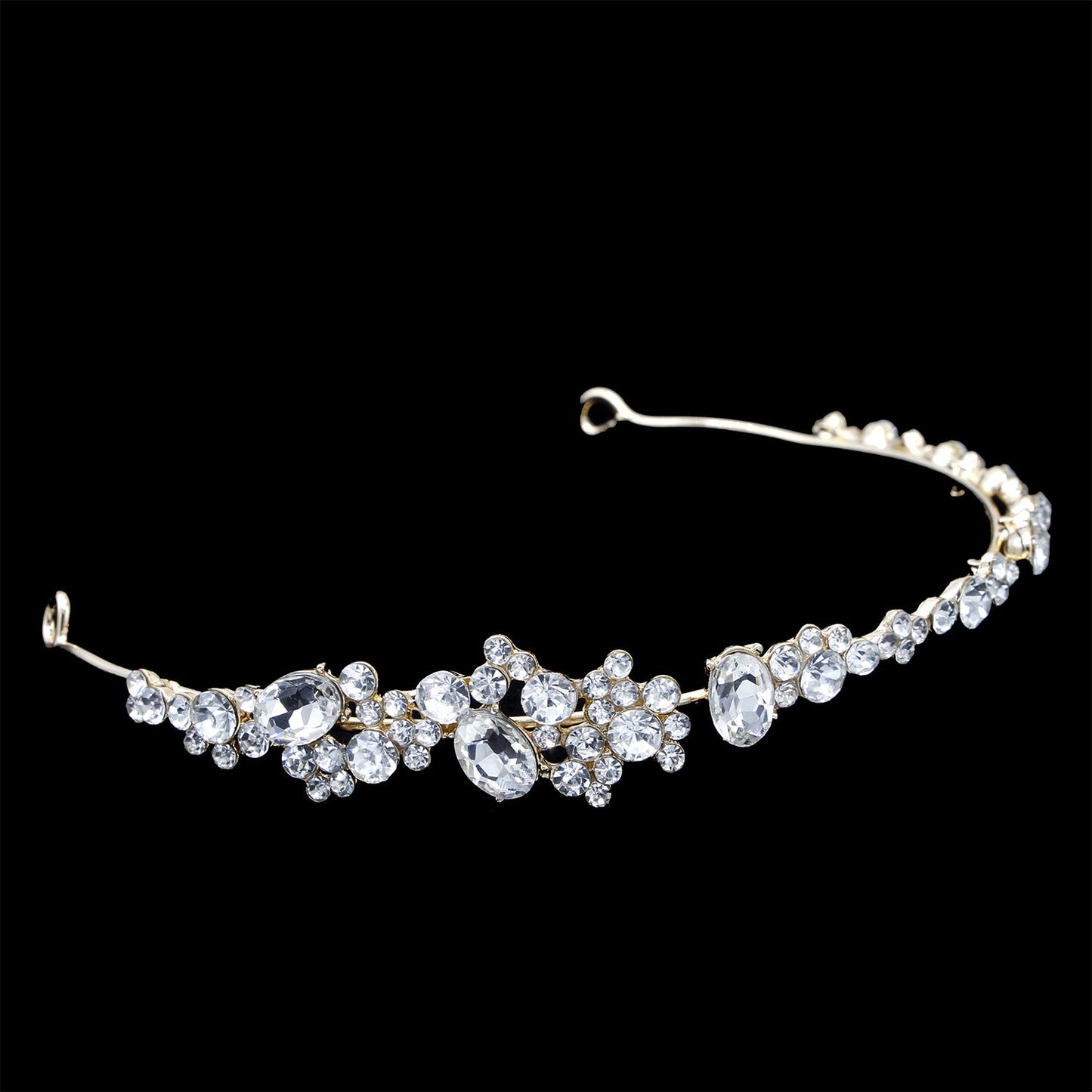Rhinestone Crown Headband Elegant Hair Accessory for Weddings