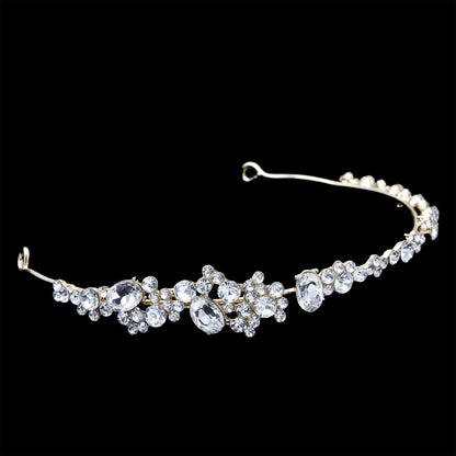 Rhinestone Crown Headband Elegant Hair Accessory for Weddings