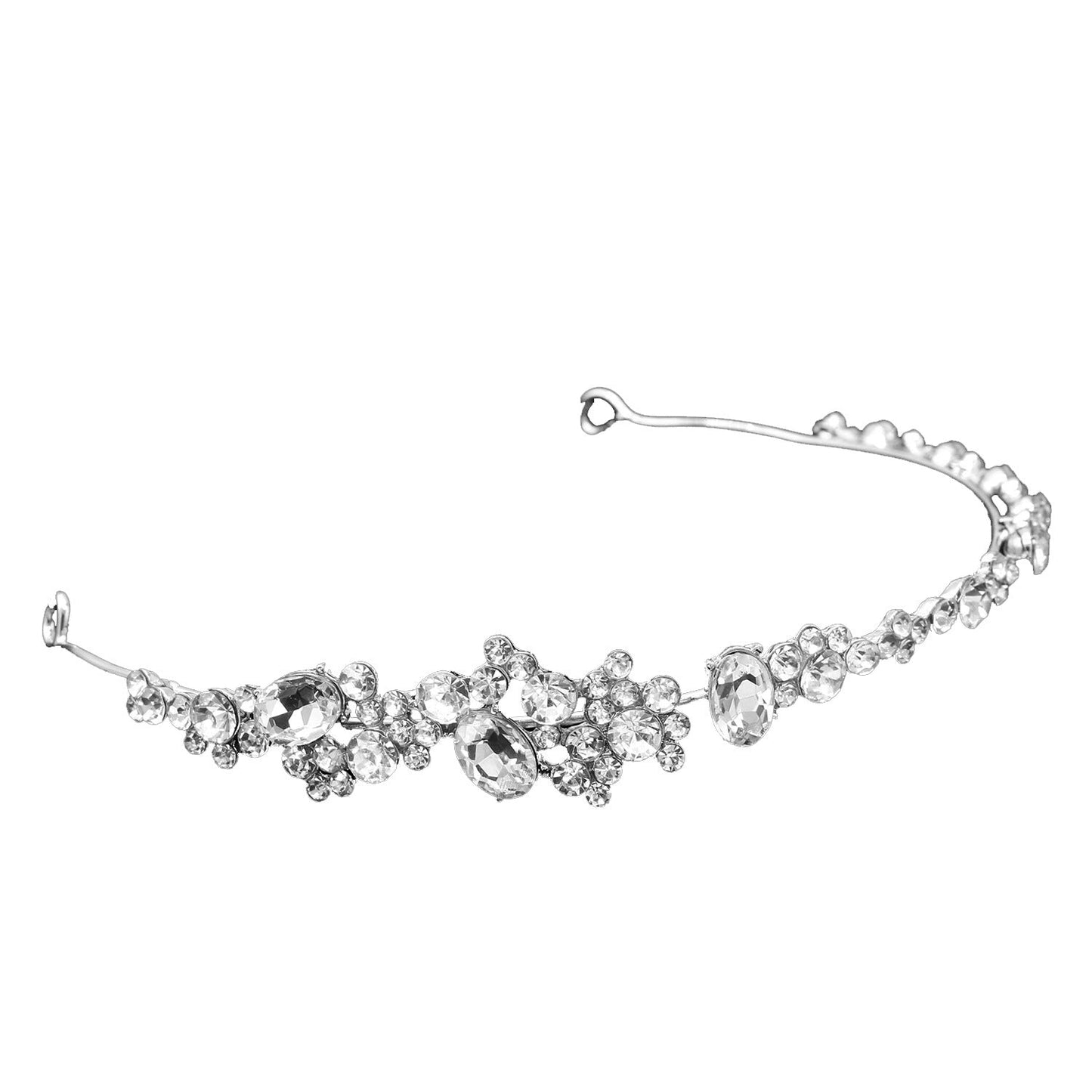 Rhinestone Crown Headband Elegant Hair Accessory for Weddings