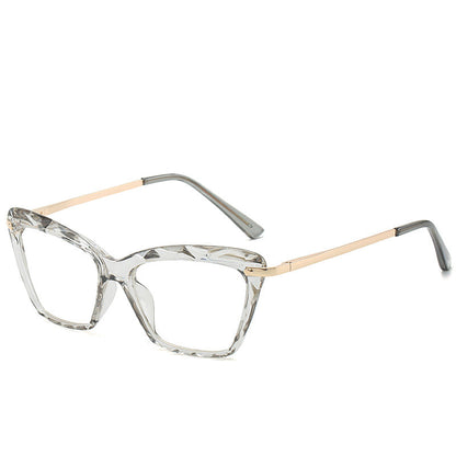 Retro Transparent Multi-Faceted Crystal Eyeglasses Frames