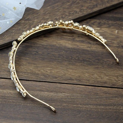 Rhinestone Crown Headband Elegant Hair Accessory for Weddings