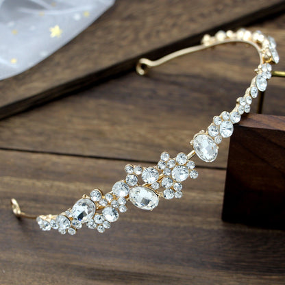 Rhinestone Crown Headband Elegant Hair Accessory for Weddings