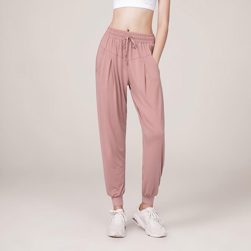 Quick Drying Loose Fit Slim Sweatpants Women'S Legged Running Fitness Solid Color Pocket High Waist Casual Yoga Pants