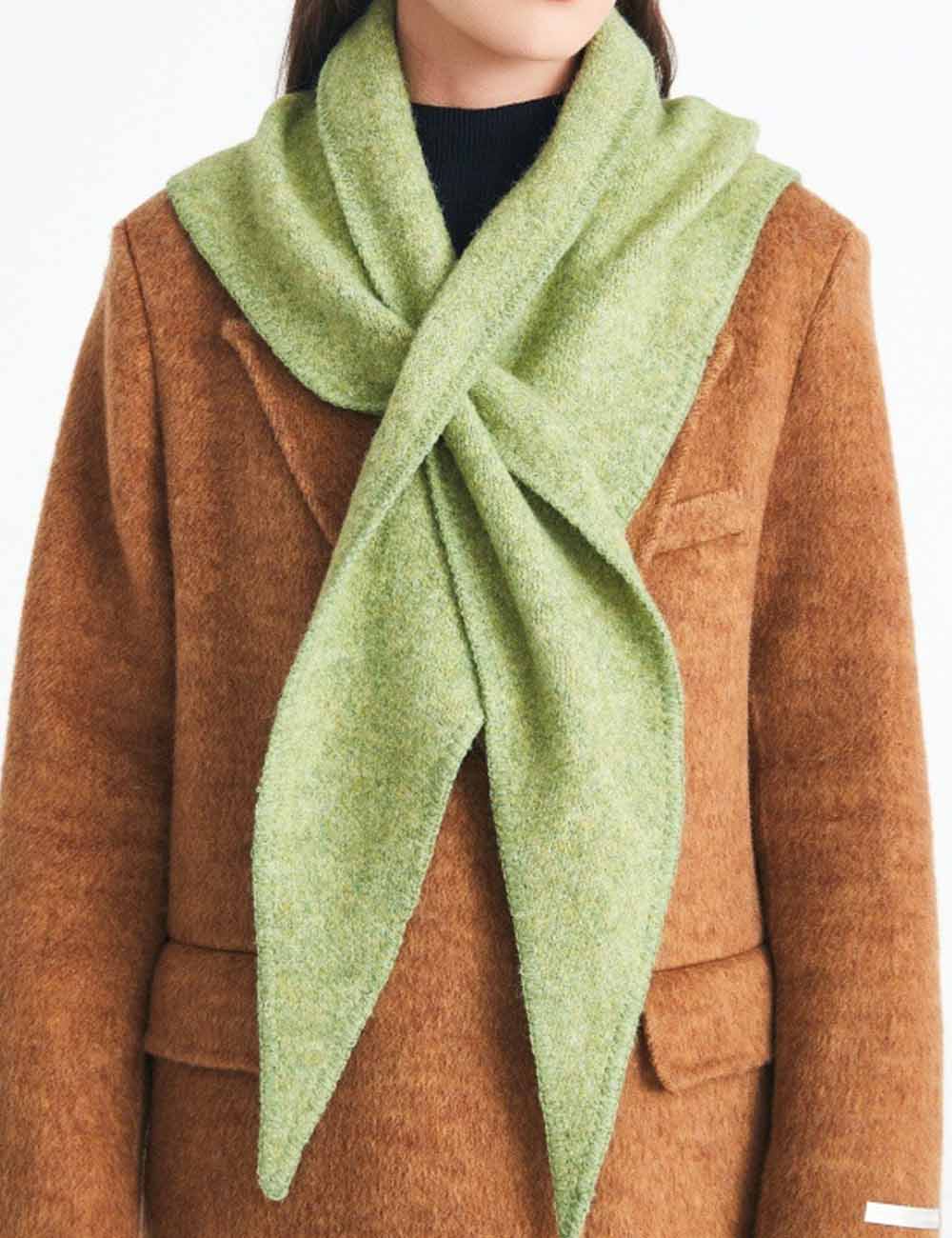 Winter Knit Wool Solid Color Triangle Scarf