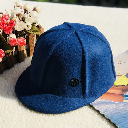 Trendy Wool Baseball Cap Adjustable Casual Sun Hat