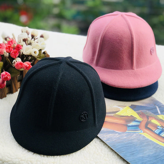 Trendy Wool Baseball Cap Adjustable Casual Sun Hat