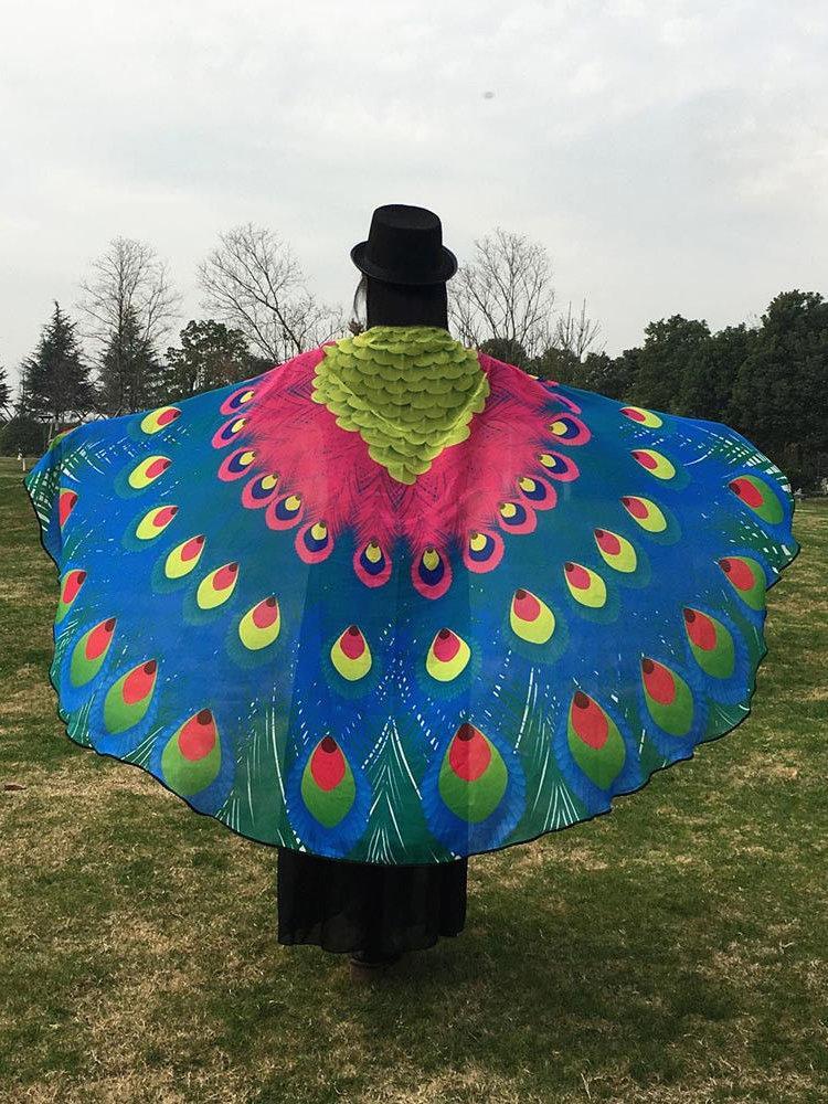 Chiffon Beach Butterfly Wing Print Shawl For Women