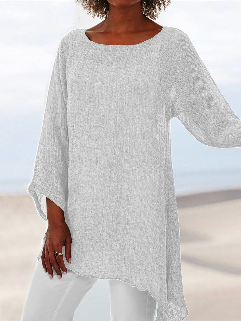Pure Casual Jacket Irregular Long Sleeve T-Shirt Women'S Wear