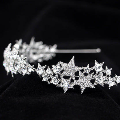 Star Crown Headband Bridal Hair Accessory For Weddings