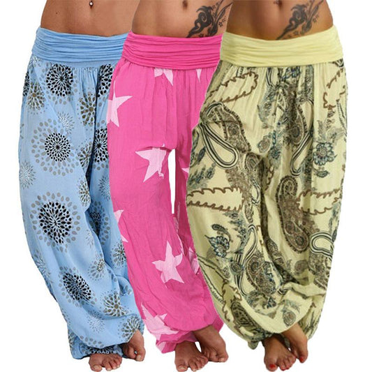 Digital Printed Ethnic Loose Wide-Leg Pants