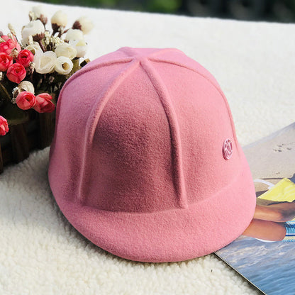 Trendy Wool Baseball Cap Adjustable Casual Sun Hat