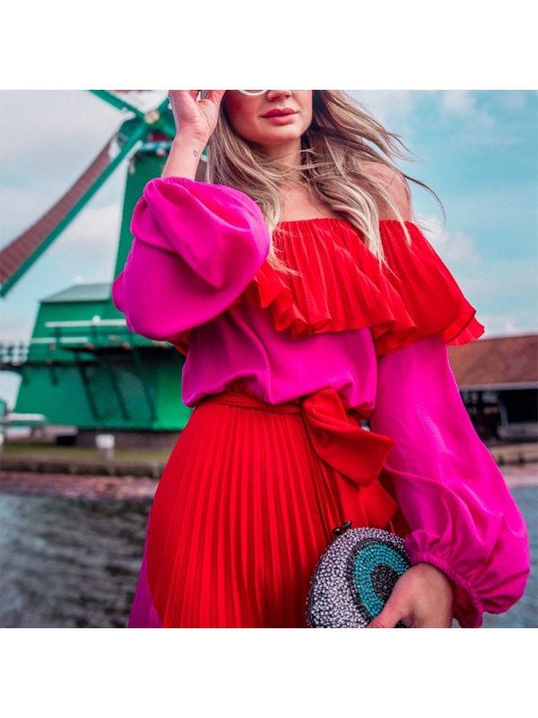 New Women'S One-Shoulder Strapless Irregular Off-The-Shoulder Dress