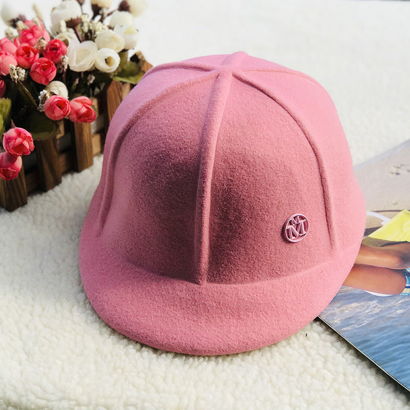 Trendy Wool Baseball Cap Adjustable Casual Sun Hat