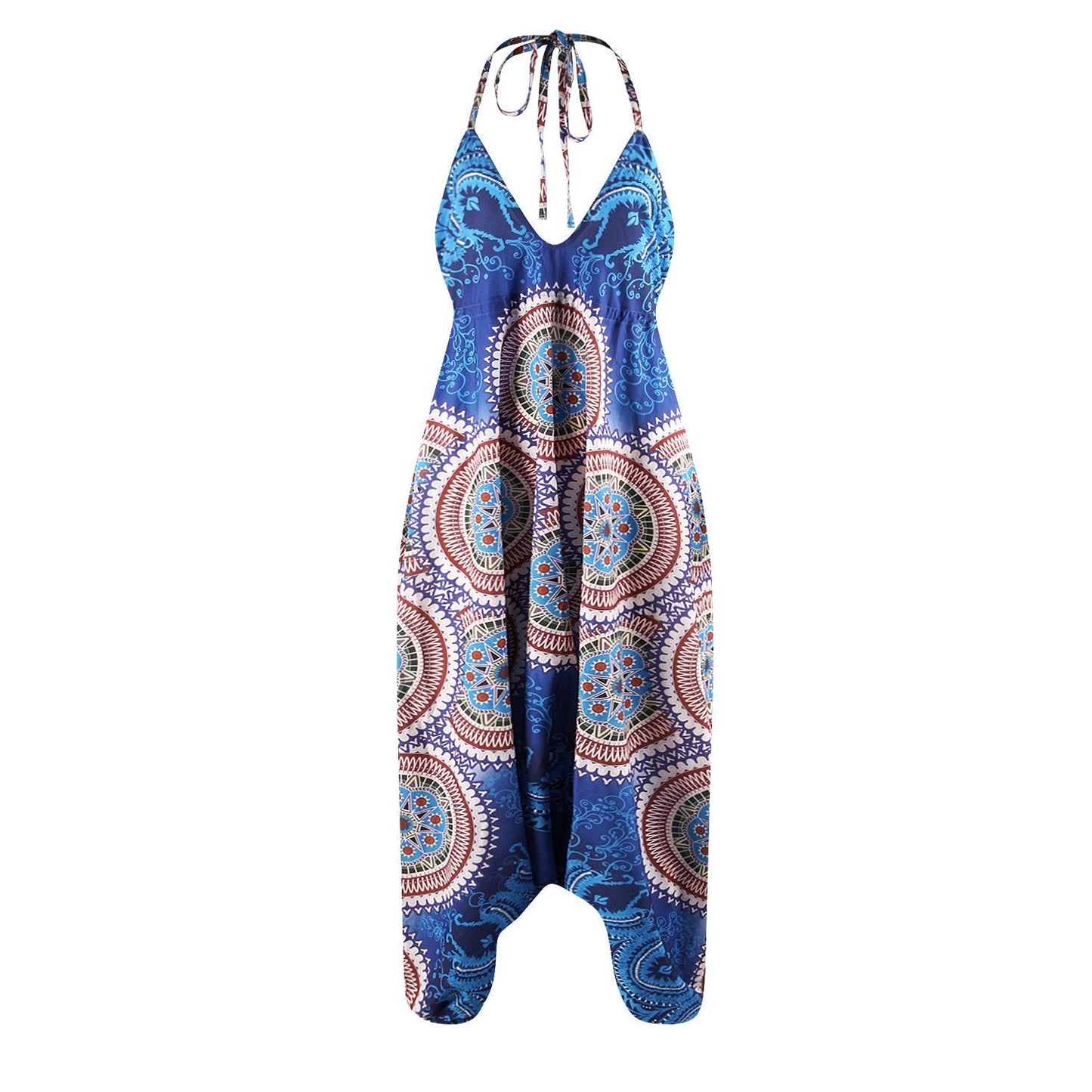 Loose Digital Print Women'S Casual Open Back Sexy Jumpsuit