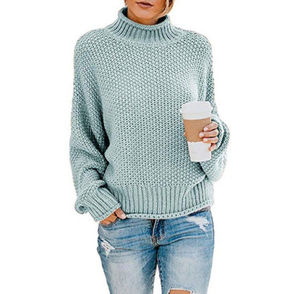Women Fall/Winter New Loose Turtleneck Pullover Plus Size Sweater