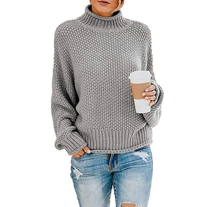Women Fall/Winter New Loose Turtleneck Pullover Plus Size Sweater
