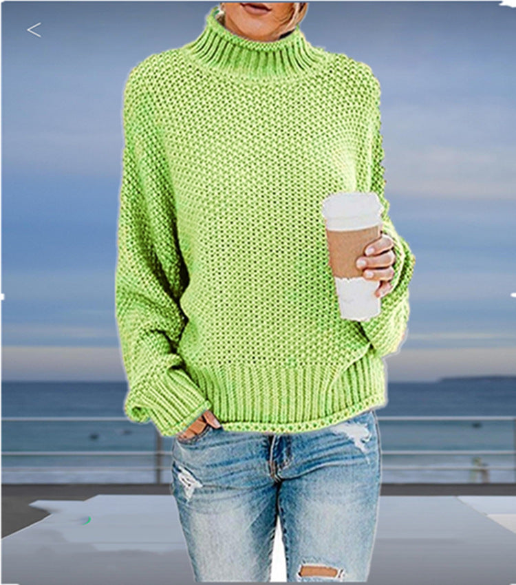 Women Fall/Winter New Loose Turtleneck Pullover Plus Size Sweater