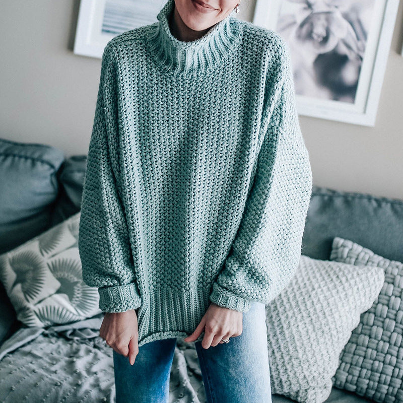 Women Fall/Winter New Loose Turtleneck Pullover Plus Size Sweater