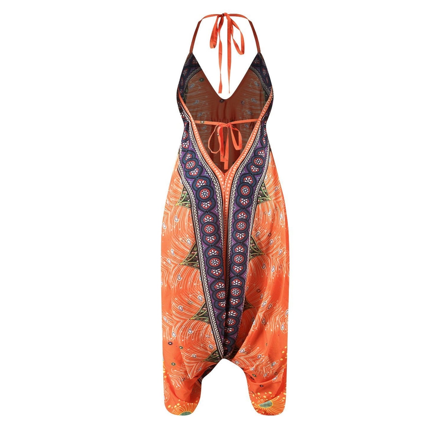 Loose Digital Print Women'S Casual Open Back Sexy Jumpsuit