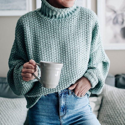Women Fall/Winter New Loose Turtleneck Pullover Plus Size Sweater