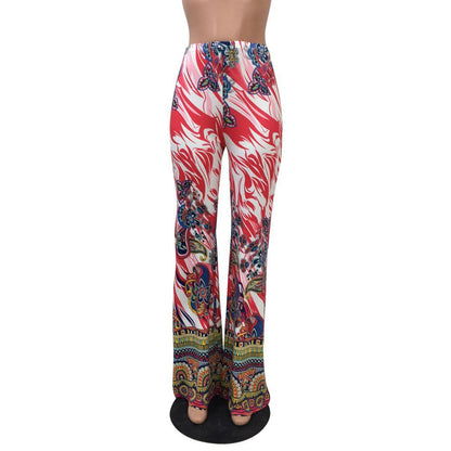 Fashion Pattern Printed Women'S Bootcut Pants