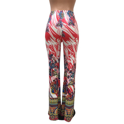Fashion Pattern Printed Women'S Bootcut Pants