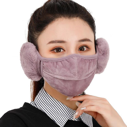 Winter Dust-Proof Warm And Cold-Proof Female Earmuffs Cover The Riding Opening The Nose Is Exposed Breathable Ears