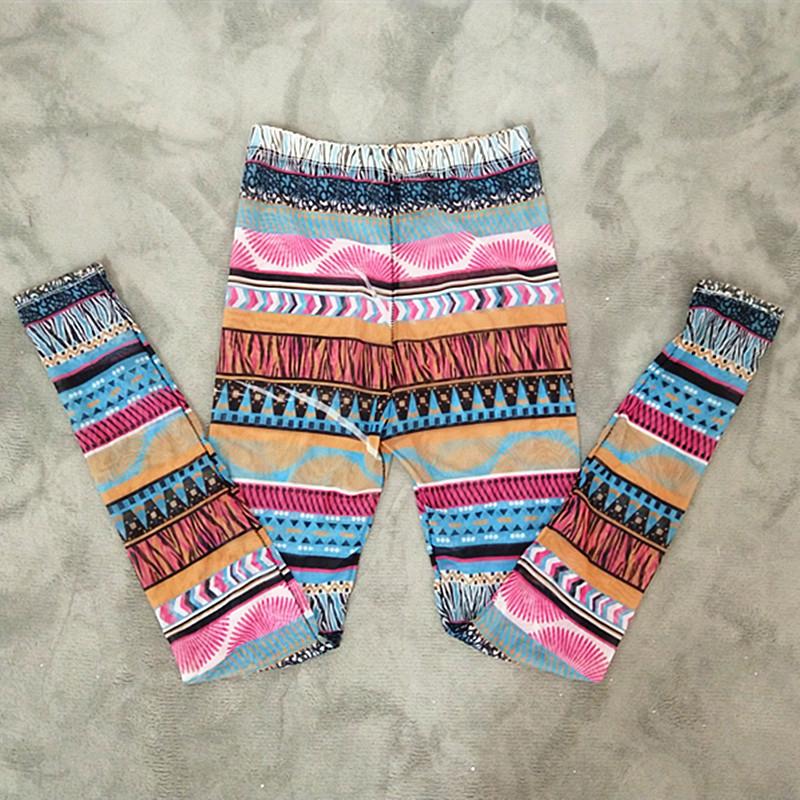 Thin Spring And Summer Bohemian Printed Leggings With High Waist Show Thin Elastic Pants