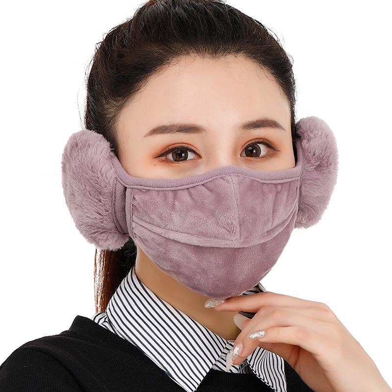 Winter Dust-Proof Warm And Cold-Proof Female Earmuffs Cover The Riding Opening The Nose Is Exposed Breathable Ears