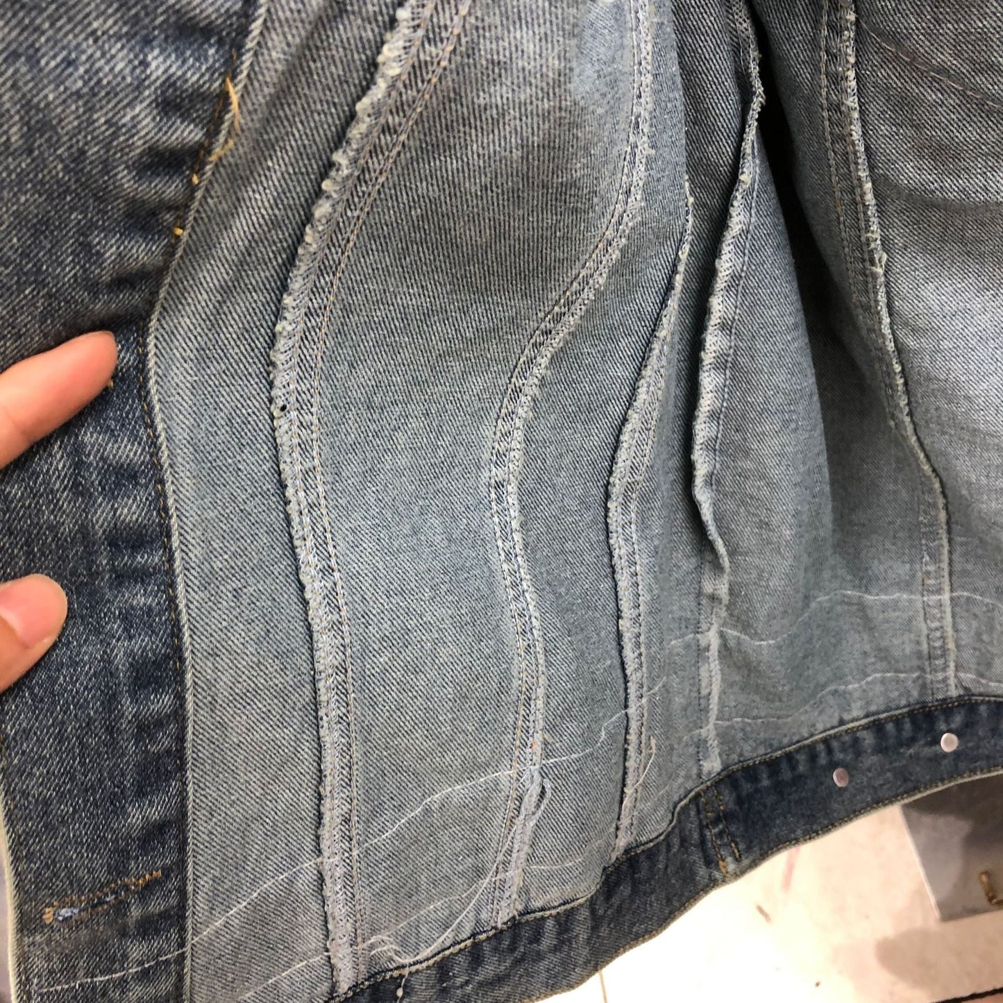 National Wind Thai Heavy Duty Embroidery Stitching Flow Su Loose Long-Sleeved Denim Jacket