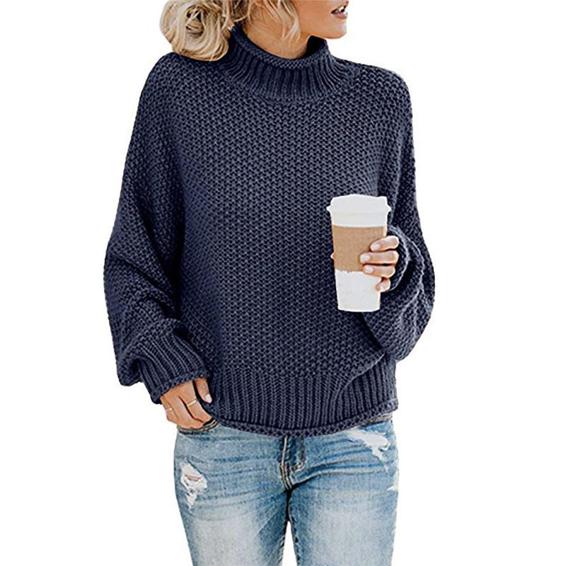 Women Fall/Winter New Loose Turtleneck Pullover Plus Size Sweater