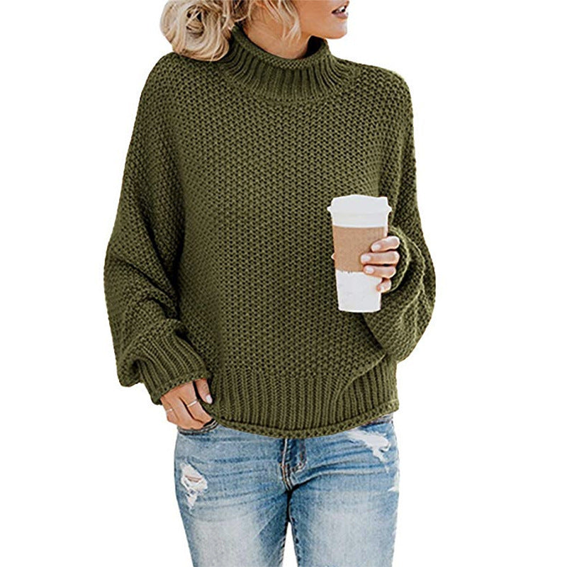Women Fall/Winter New Loose Turtleneck Pullover Plus Size Sweater