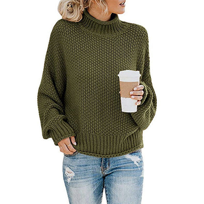 Women Fall/Winter New Loose Turtleneck Pullover Plus Size Sweater
