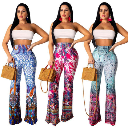 Fashion Pattern Printed Women'S Bootcut Pants
