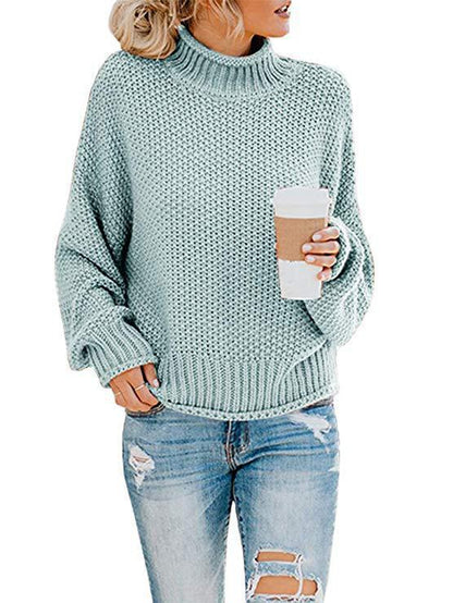 Women Fall/Winter New Loose Turtleneck Pullover Plus Size Sweater
