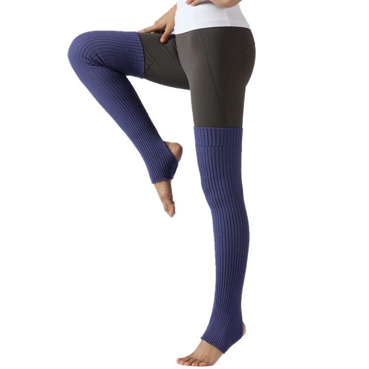Adult Ballet Socks Yarn Yoga Warm Latin Leg Guard Extended Foot Over Knee Pile Stocking Cover 75Cm