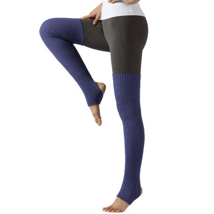 Adult Ballet Socks Yarn Yoga Warm Latin Leg Guard Extended Foot Over Knee Pile Stocking Cover 75Cm