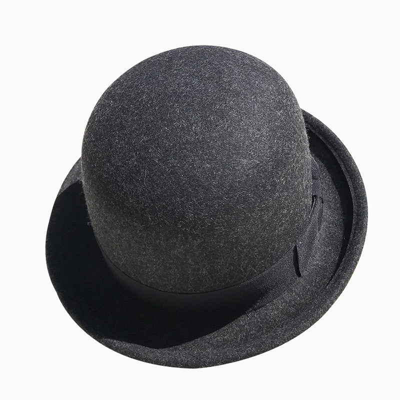 Vintage Wool Felt Roll Brim Hat for Women