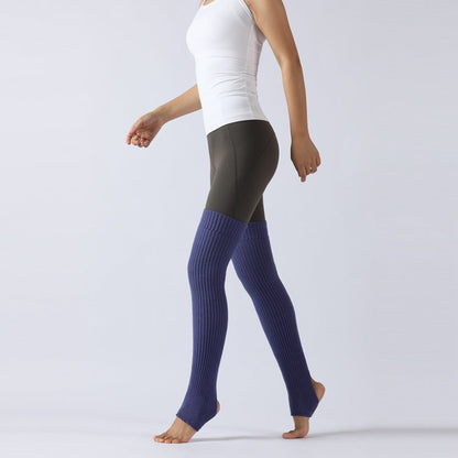 Adult Ballet Socks Yarn Yoga Warm Latin Leg Guard Extended Foot Over Knee Pile Stocking Cover 75Cm
