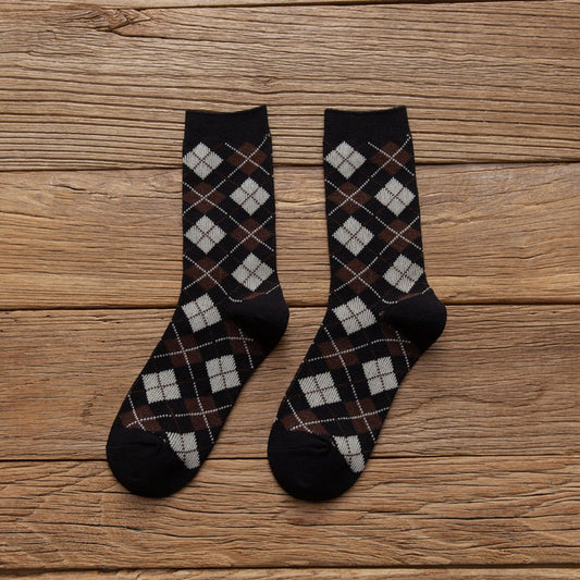 Rufia - Argyle Pattern Mid-Calf Socks
