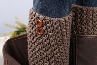 Boot Cuff Thick Short-Sleeved Thick Thick Bamboo Knit Wool Yarn Socks - 13