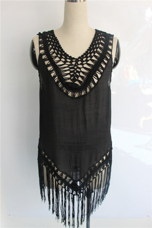 Sexy Tassel Sleeveless Beach Swimwear Bikini Cover Up