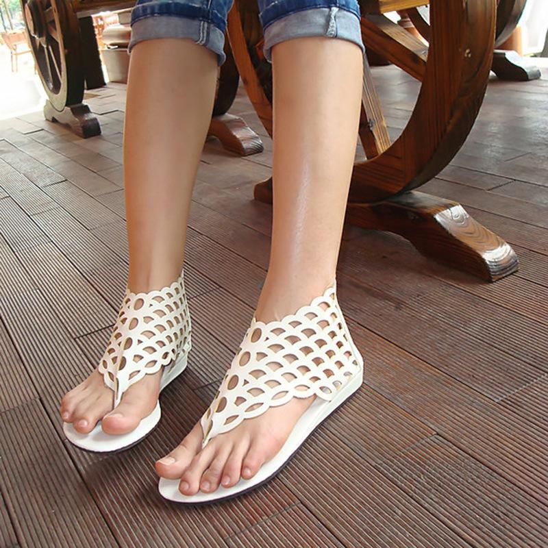 2018 Beach Three Colors Flat Heel Sandals