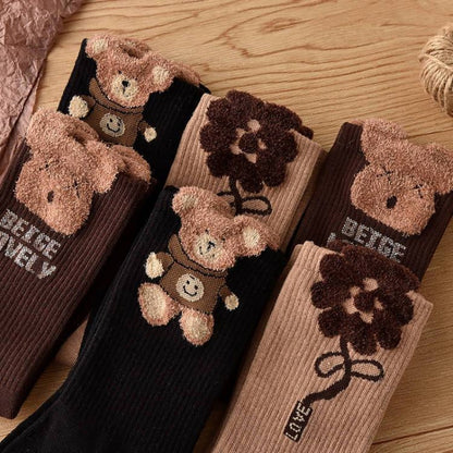 Rufia - Bear Print Winter Socks